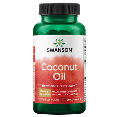 Swanson EFAs Coconut Oil Made with Certified Organic Coconut Oil (1000mg, 60 Softgels)