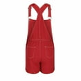 thumbnail image 3 of RYRJJ Womens's Denim Shortalls Loose Fit Sleeveless Adjustable Straps Shorts Bib Overalls Jean Shorts(Red,XL), 3 of 5