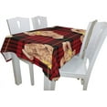 thumbnail image 3 of Coolnut 60"x120" Bears On Red Tartan Plaid Tablecloth Modern Table Cover for Home Decoration, Spill Proof Cloth Washable for Dinner Picnic, 3 of 6