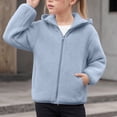 thumbnail image 2 of BOBOGOJP Kids Hooded Fleece Jacket Boys Girls Full Zip Hoodie Toddler Coat 3-12Years Light Blue,Size 15-16 Years, 2 of 6
