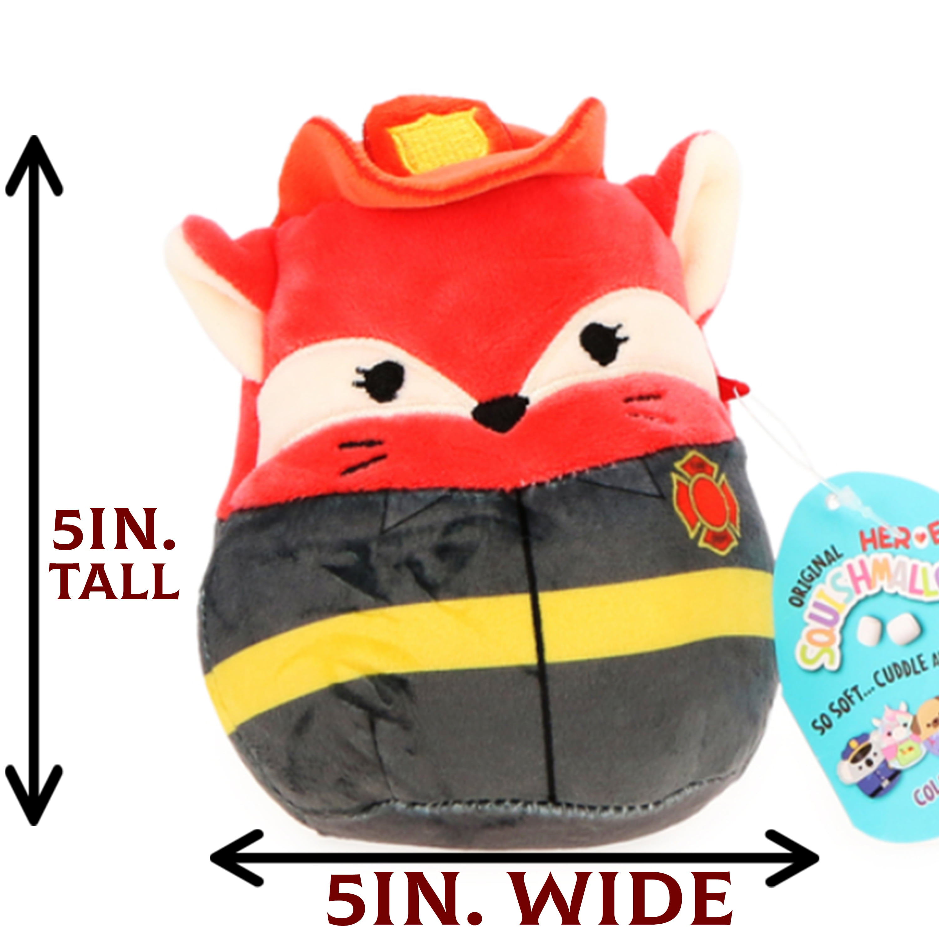 Details about   ☆NEW☆ 4.5" Mini Squishmallow Heroes Fifi The Red Fox Fire Fighter Stuffed Plush 