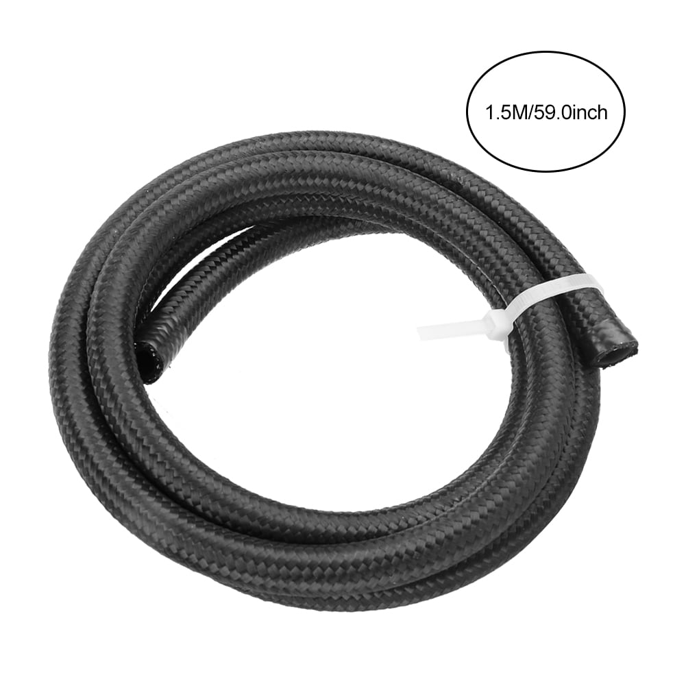 3FT AN6 6AN Nylon Stainless Steel Braided Fuel Oil Gas Air Line Hose Pipe 1M 