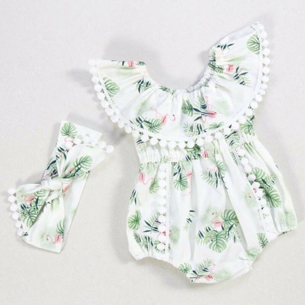 baby girl flamingo romper