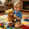 thumbnail image 6 of Cute Highland Cow Plush Toy with Sound, Posable 10" Realistic & Cute Stuffed Animal, Soft Jointed Scottish Cattle Doll for Birthday Christmas Festival Gifts, 6 of 7