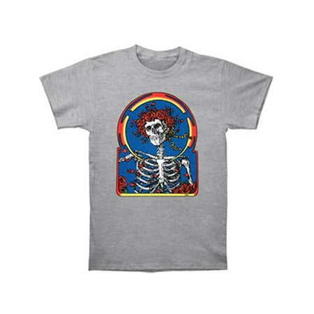 He Man Gray Skull - Grateful Dead Men's Skull & Roses T-shirt Grey