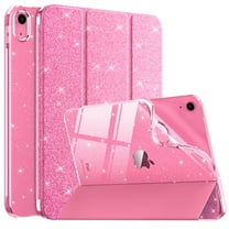 MoKo Case for iPad (A16) 11th Generation 2025/10th Gen 2022, iPad 11/10.9 inch Case, Slim Stand Glitter Cover with Shiny Clear TPU Back Shell, Support Touch ID, Glitter Pink