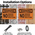 thumbnail image 3 of (2 Pack) No Smoking Matches or Open Flame OSHA Warning Sign 10 Inch X 7 Inch Indoor / Outdoor Rust-Free Aluminum Metal Signs for Workplace, Workshop, and Construction Site, Made in the, 3 of 8