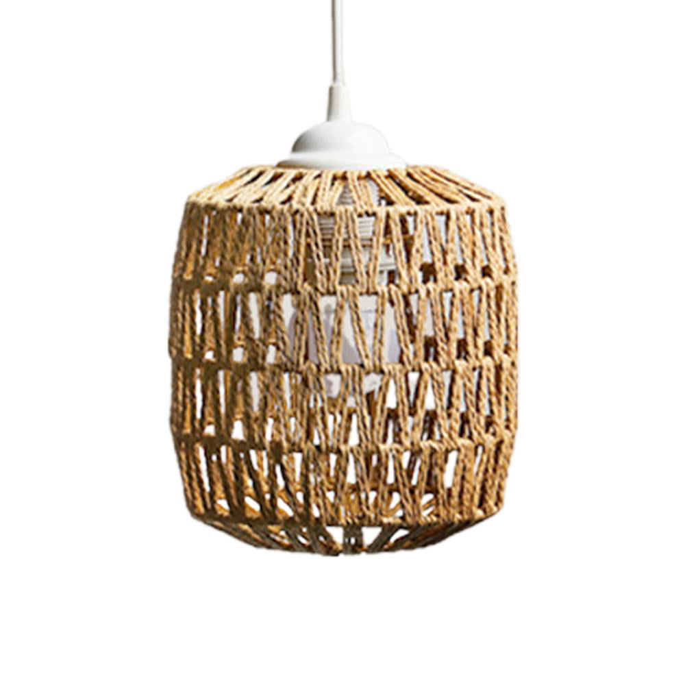 Rattan Woven Hanging Lamp Shade Decorative Ceiling Lamp Cover Lamp Decor 