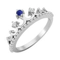 thumbnail image 2 of Mooneye 2mm Round Lapis Lazuli 925 Sterling Silver Women Graduation Gift Crown Graduation Gift Ring, 2 of 4