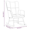 thumbnail image 4 of vidaXL Fauteuil Berçant en Velours Gris Clair, 4 of 5