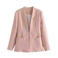 thumbnail image 3 of HTNBO Linen Blazer Women 3/4 Sleeve Lightweight Spring Summer Blazer Jackets, 3 of 3