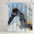 thumbnail image 2 of Marble Bathroom Shower Curtain Blue Black Gold Waterproof Fabric Shower Curtains with Hooks Watercolor Abstract Shower Curtains Cloth for Home Bath Decor 72x84 inches, 2 of 6