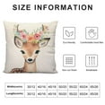 thumbnail image 5 of JRXY  Watercolor Animals Painting Throw Pillow Cover Cute Sika Deer with Flower Wreath Pillow Case Decorative Farmhouse Cushion Cover for Home Couch Bed (Deer) White, 5 of 5