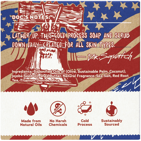 Dr. Squatch Natural Bar Soap, Freedom Fresh, 5 oz