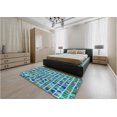 thumbnail image 4 of Ahgly Company Indoor Square Patterned Turquoise Green Area Rugs, 7' Square, 4 of 6