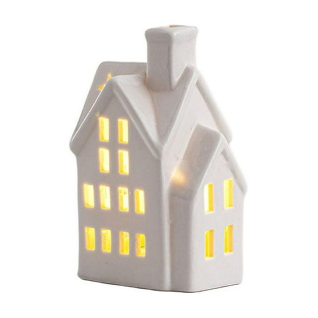 Décoration de Noël en Céramique à LED pour Maison Village