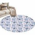 thumbnail image 2 of Summer Ocean Round Area Rugs 3 ft, Turtle Starfish Coral Shell White Background Washable Small Area Rug with Non-Slip Sturdy Edge Binding Round Front Door Mat Floor Carpet for Entryway, 2 of 9