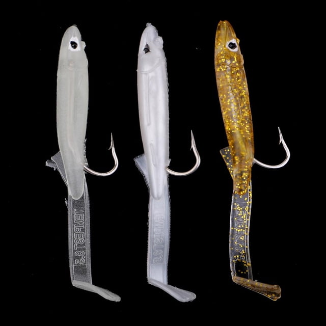 3x Señuelo Artificiales shamjiam Swimbait Eels Carnada Dura Longitud 8cm