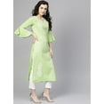 thumbnail image 2 of Pannkh Women's Printed Chambray Kurta With Bell Sleeves, 2 of 10