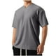 thumbnail image 2 of Camisas Elvqul Hombre Gris Oscuro Casuales Manga Corta de Color Sólido Cuello en V, 2 of 4