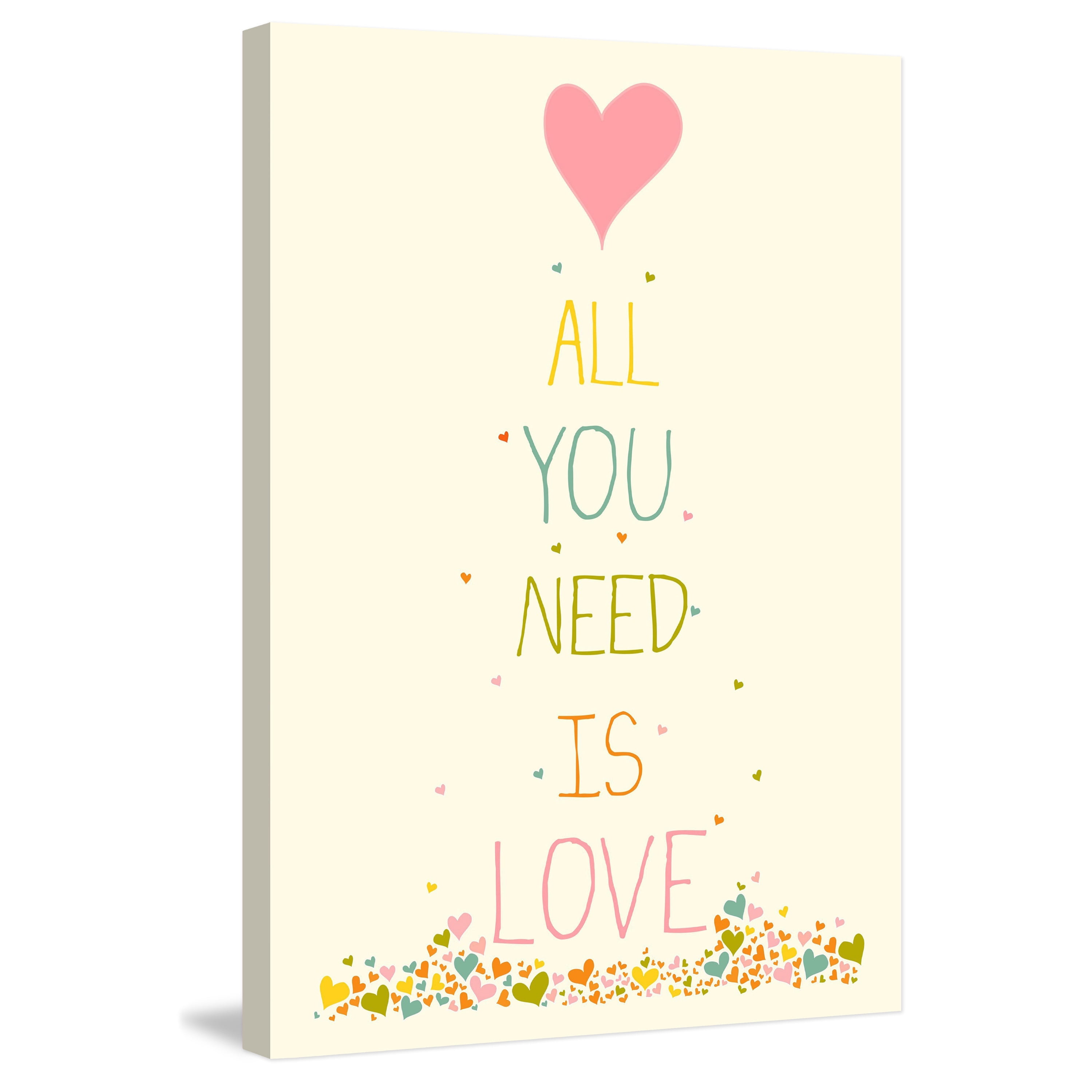 Marmont Hill "All You Need Heart" by Karen Zukowski Painting Print on Wrapped Canvas