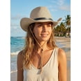 thumbnail image 6 of Gustave Straw Cowboy Hat for Women Men Wide Brim Fedora Sun Hat Shapeable Western Cowgirl Hat Summer Beach Hat with Windproof Chin Strap - White, 6 of 7