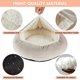 thumbnail image 5 of Pet Cave Cama para mascotas Cama para perros con manta adjunta Manta con capucha de 50 cm Lavable a máquina para perros pequeños o gatos Lavable, Terciopelo rosa Caqui Muyoka Hogar, 5 of 6