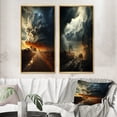 thumbnail image 1 of Designart "Storm Raging SPIRAL II" Storms Framed Wall Art Set Of 2 - Grey Landscapes Framed Canvas Set For Living Room Decor, 1 of 6