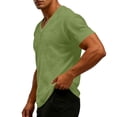 thumbnail image 4 of Antinious Men Solid Short Sleeve V-Neck Summer Plus Size Soft Textured Sleep Shirts, 4 of 5