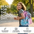 thumbnail image 6 of DISNIMO Sea Turtle Printed Girls Backpack Butterfly Flower Print School Backpack for Kids Teens Girls Lightweight 17 Inch Bookbag with Padded Strap for Primary Middle Students, Back to School Gifts, 6 of 7