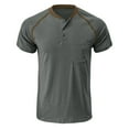 thumbnail image 4 of Mens Shirts Summer Short-sleeved T-shirt Casual Solid Top Short-sleeved Casual Sports Daily Top Blouse, 4 of 5