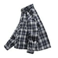 thumbnail image 4 of XDZJLR Men's Shirts Checkered Pocket Trendy Casual Loose Comfortable Business foreign Trade Long Sleeved Tee, 4 of 5