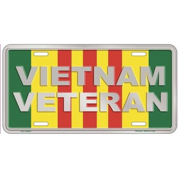 Vietnam Veteran Metal License Plate