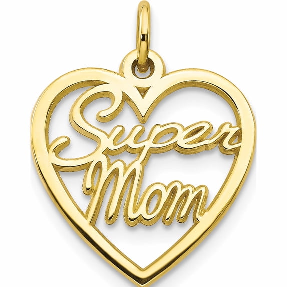 10K Yellow Gold Super Mom Charm (20 X 16) Made In United States 10c435