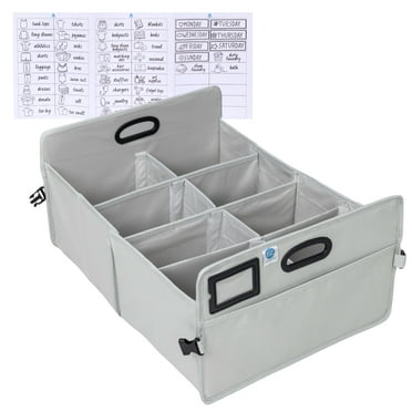 Fold 'N Stow Laundry Clothing Organizer Collapsible Modular with up to 8 Storage Bins, 16 Label Holders and Name Tag, Gray, 51L (13.5 Gallon)