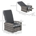 thumbnail image 2 of CoSoTower Outdoor Rattan Wicker Lounge Chair with Footrest & Soft Cushion for Patio, Garden, Backyard, Grey, 2 of 7