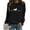 Black, variant on jsaierl Womens Sweatshirt Crewneck Horse Graphic Top Long Sleeve Cute Shirt Lightweight Funny Pullover Sweatshirt