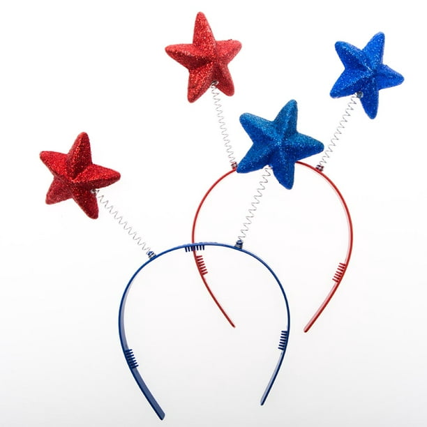 Red/Blue Star Head Boppers - Party Wear - 12 Pieces - Walmart.com