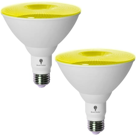 

2 Pack BlueX LED Par38 Flood Yellow Light Bulb - 18W (120Watt Equivalent) - Dimmable - E26 Base Yellow LED Lights Party Decoration Porch Home Lighting Holiday Lighting Yellow Flood Light