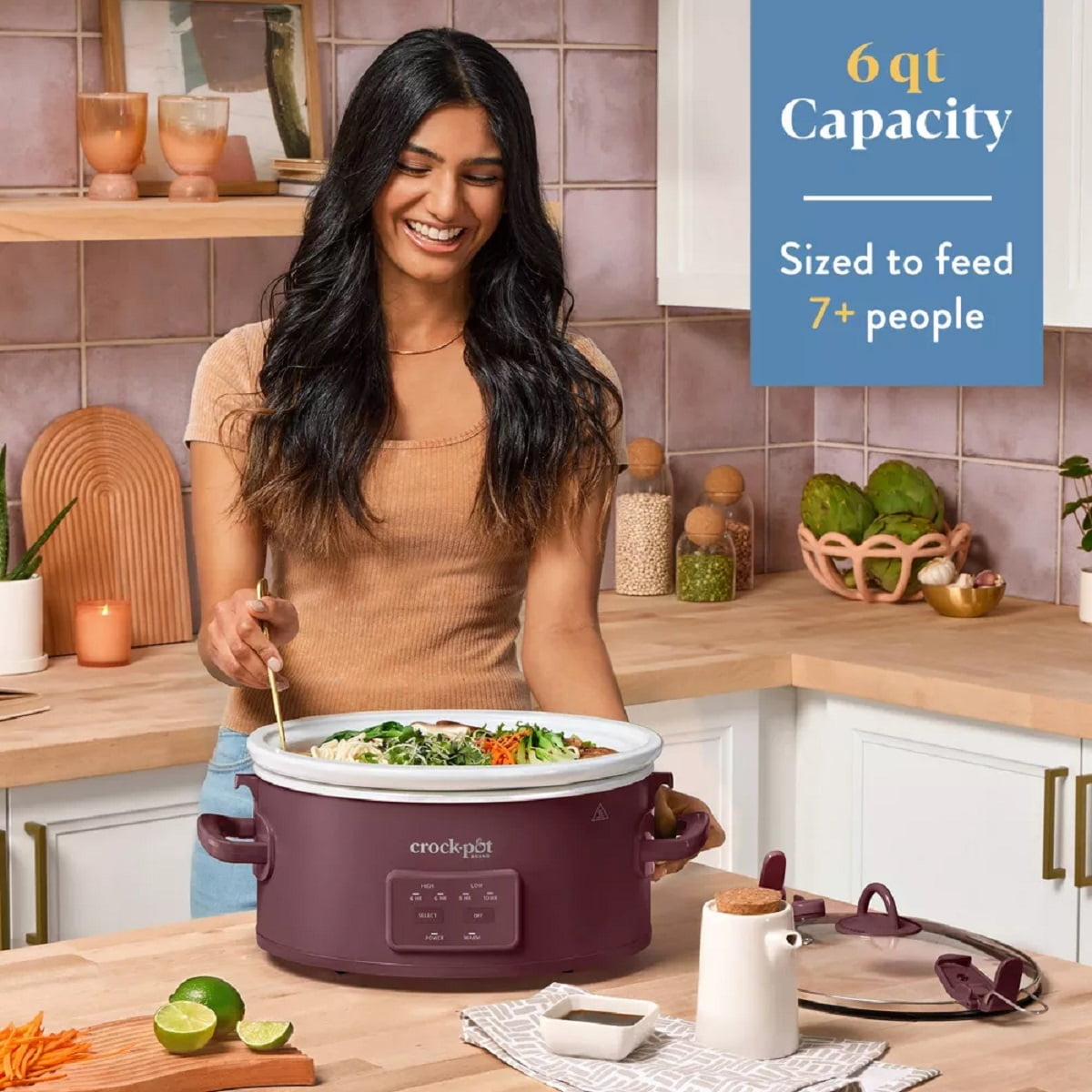 Crock-Pot 6qt Cook & Carry Programmable Slow Cooker Ceramic Lambrusco