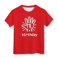thumbnail image 1 of LUOGENLI T-Shirt pour Filles Anniversaire Fille Manches Courtes Tee Été Col Rond T-Shirt Coupe Décontractée Basique Chemises Longueur Genou Fluide Rouge 3-4 Ans, 1 of 1