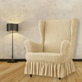 thumbnail image 4 of Plaids Wingbacks Chair Covers for Living Room Stretches Chair Slipcover for Home, 4 of 17