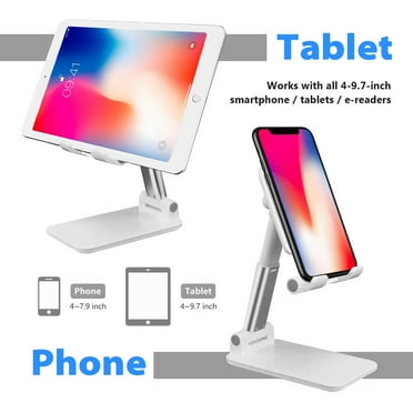 Foldable Cell Phone Stand Adjustable Angle & Height Desk Phones iPads Tablets Stand Holder with Stable Anti-Slip Pad