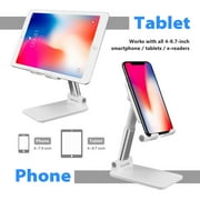 Foldable Cell Phone Stand Adjustable Angle & Height Desk Phones iPads Tablets Stand Holder with Stable Anti-Slip Pad