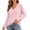 Pink, variant on Smsaxvxz Sweaters for Women Lightweight Loose V-neck Long Sleeve Hollow Out Knit Pullover Tops Fall Fashion Blouse White M