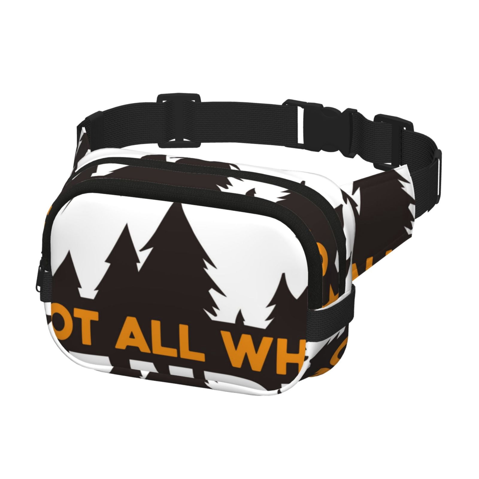Kdxio Not All Who Wander Are Lost4 Crossbody Double Layer Waist Bag Belt Bag for Unisex Fanny Pack Fashion Waist Packs for Hiking Running Shopping Traveling