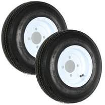 eCustomrim 2-Pk Trailer Tires White Wheel Rims 480-8 4.80-8 4.80 x 8 Load C 4 Lug 4 in