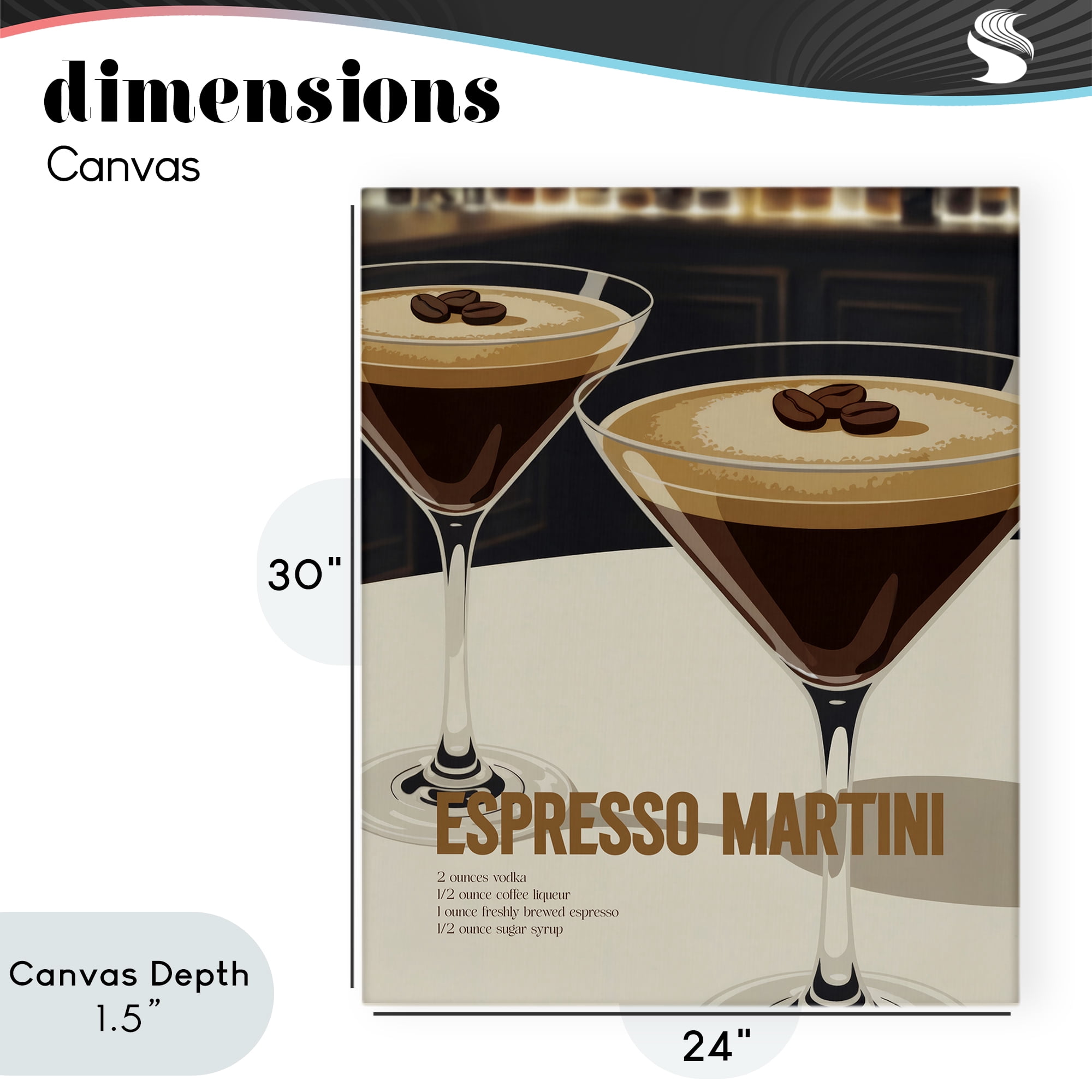 Stupell Industries Sleek Modern Espresso Martini Canvas Wall Art, design by Andreas Magnusson
