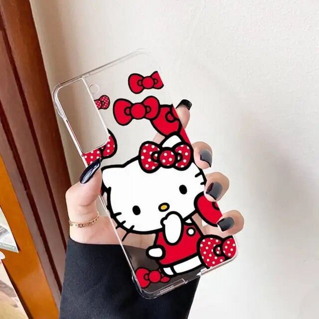 K-Kitty Cartoon H-Hello Phone Case For Samsung S 20 21 22 23 for Redmi Note7 8 9 10 for Huawei P20 30 40 Clear Case LXY