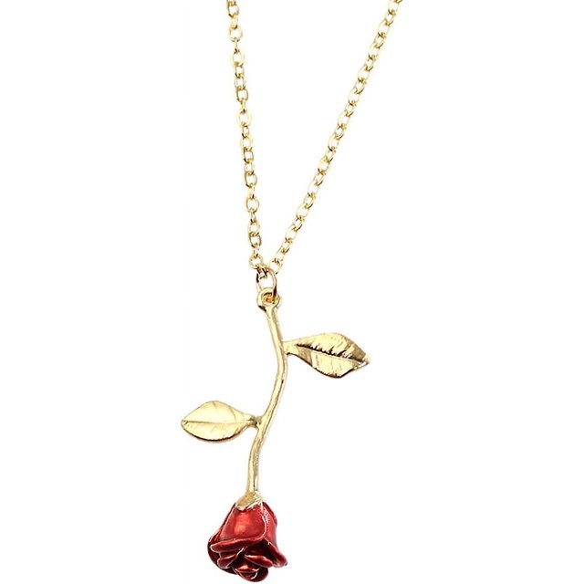 Collar De Flor De Rosa YONGSHENG Vintage Para El Día De San Valentín Regalos Colgante De Rosa Roja Joyas Con Dijes Para Mujeres Adolescentes